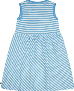 Kleid Streifen mit Leinen