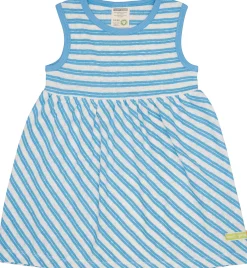 Kleid Streifen mit Leinen