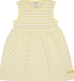Kleid Streifen mit Leinen