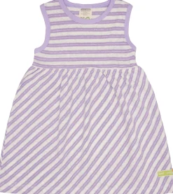 Kleid Streifen mit Leinen