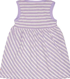 Kleid Streifen mit Leinen