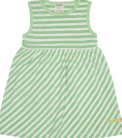Kleid Streifen mit Leinen