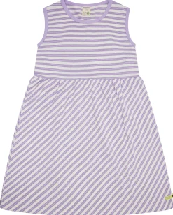 Kleid Streifen mit Leinen