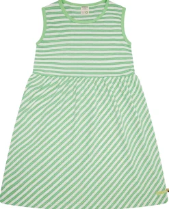 Kleid Streifen mit Leinen