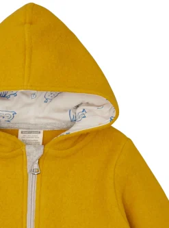 Wollfleece-Jacke mit Kapuze