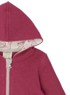 Wollfleece-Jacke mit Kapuze