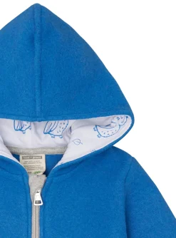 Wollfleece-Jacke mit Kapuze